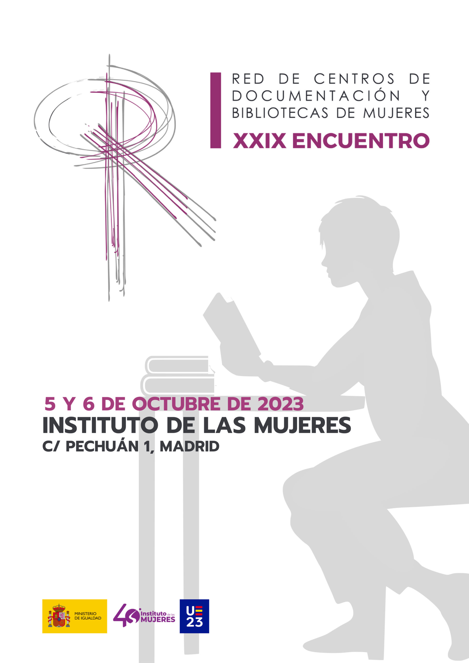 Cartel Programa Fiestas Moderno Azul y Lila